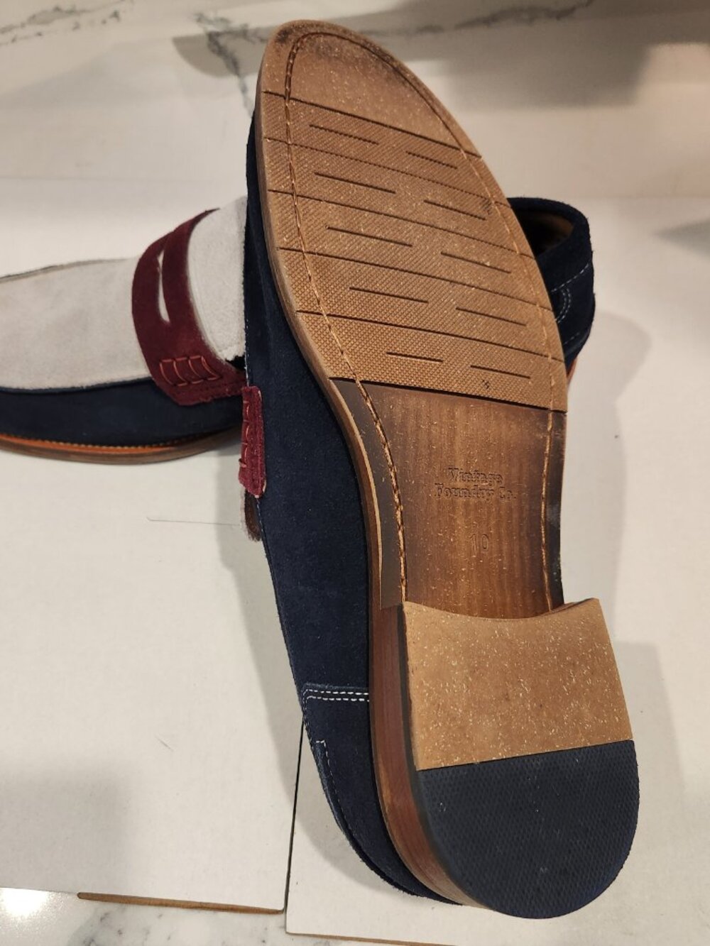 Vintage Foundry Co. Men's Two-Tone Suede Slip-On Loafers - Like New - Picture 2 of 2